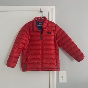 Red boys Patagonia down jacket
